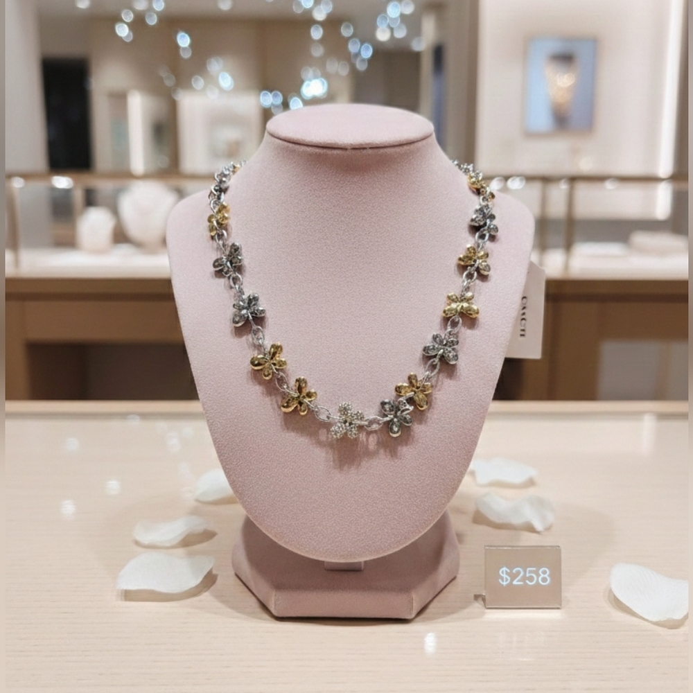 Coach Gold and Silver Butterfly Necklace